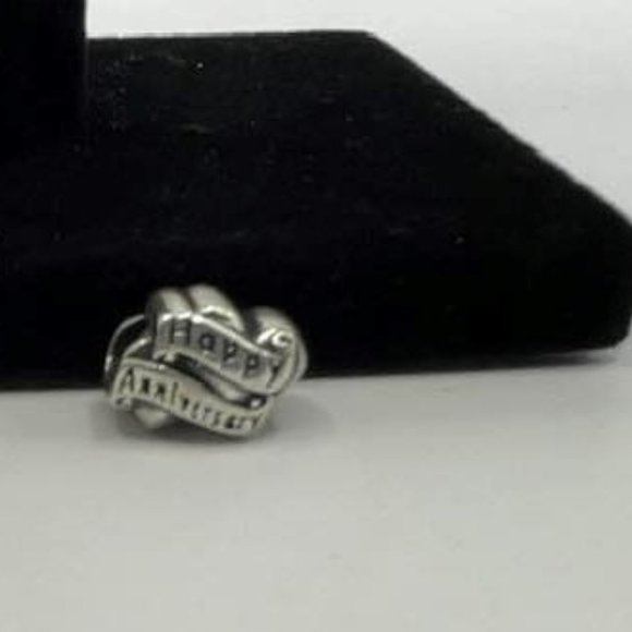 Silver charm ~ "Happy Anniversary" ~ sterling silver - Picture 6 of 11